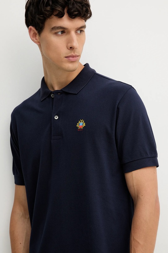 Bally polo bawełniane granatowy MJE06N
