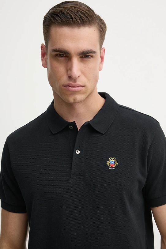 Bally polo de bumbac negru MJE06N