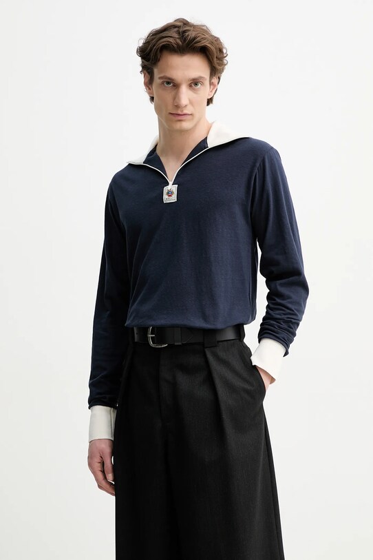 Лонгслів Bally з еластаном темно-синій MJE07D