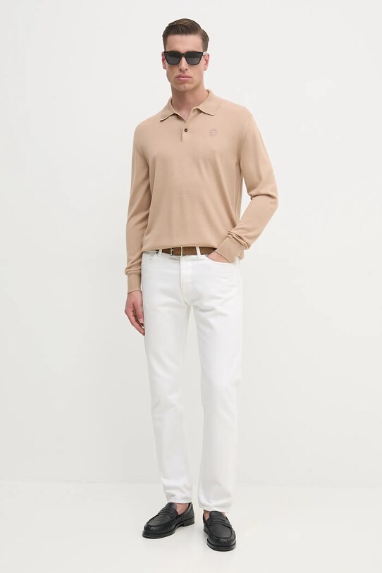 Шерстяной свитер Bally MKN05B бежевый SS25