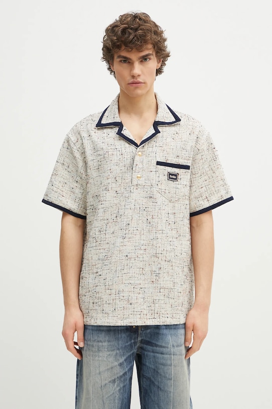 Drôle de Monsieur tricou polo Le Polo Drule Tweed relaxed bej G.PL153.CO177.MC