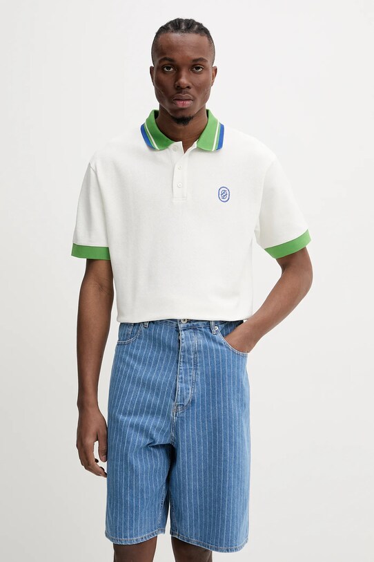 Drôle de Monsieur polo de bumbac Le Polo Pique Tresse relaxed alb G.PL152.CO162.OW