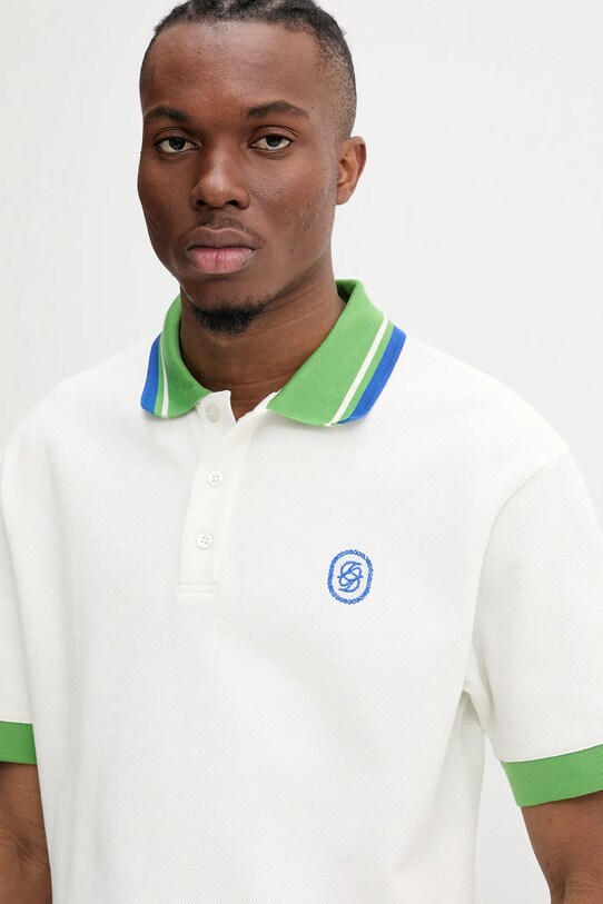 Drôle de Monsieur polo de bumbac Le Polo Pique Tresse alb G.PL152.CO162.OW