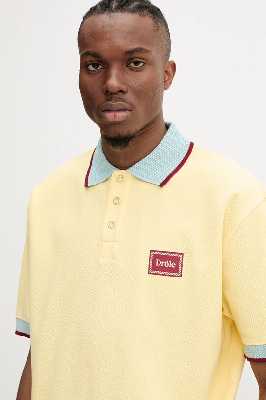 Drôle de Monsieur polo de bumbac Le Polo Pique galben G.PL147.CO162.BAN