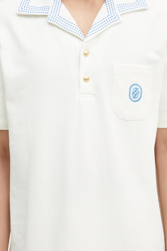 Drôle de Monsieur polo bawełniane Le Polo Pique Damier biały G.PL144.CO162.OW