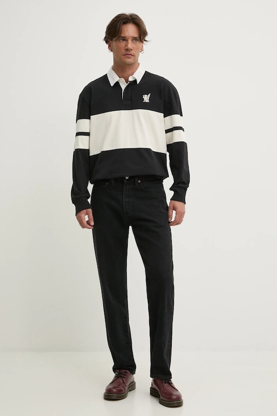 Hollister Co. longsleeve din bumbac KI324.5181.909 negru SS25