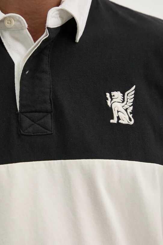 Bavlněné tričko s dlouhým rukávem Hollister Co. KI324.5181.909 černá