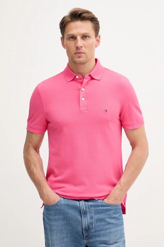 Polo Tommy Hilfiger Z elastanom roza MW0MW17771.