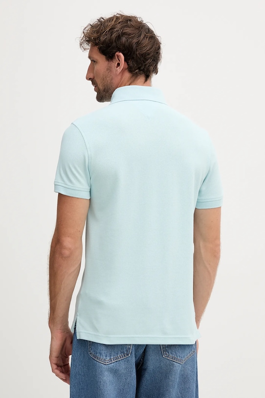 Tommy Hilfiger tricou polo MW0MW17771. turcoaz SS25