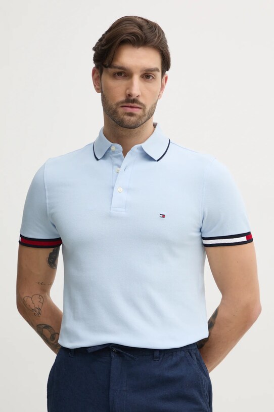 Polo tričko Tommy Hilfiger modrá MW0MW38458