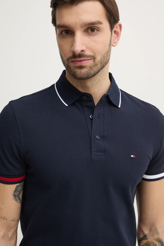 Поло Tommy Hilfiger с эластаном тёмно-синий MW0MW38458