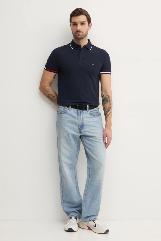 Поло Tommy Hilfiger MW0MW38458 тёмно-синий SS25