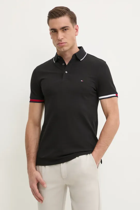 Polo tričko Tommy Hilfiger nášivka černá MW0MW38458