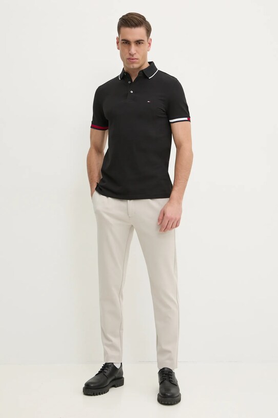 Polo tričko Tommy Hilfiger MW0MW38458 černá SS25