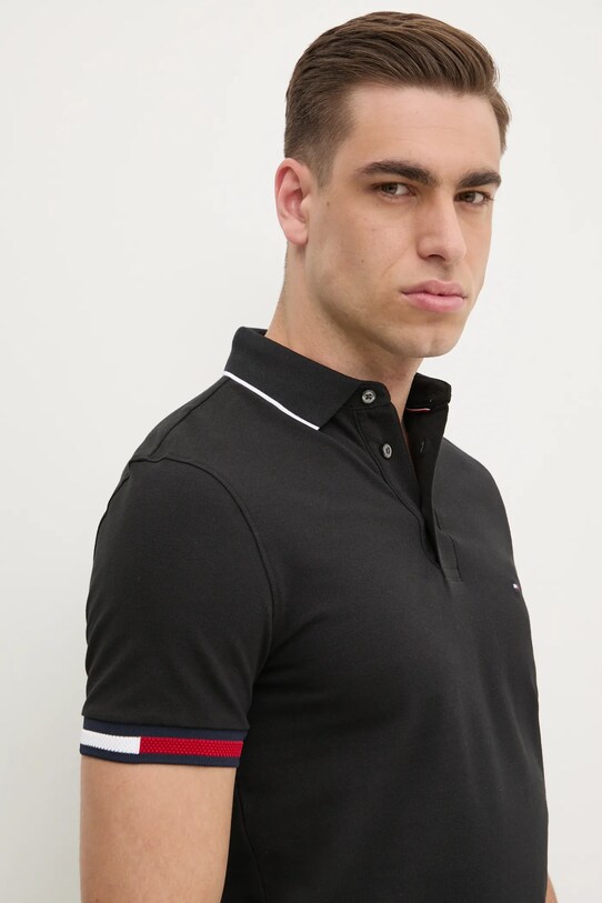 Tommy Hilfiger polo czarny MW0MW38458