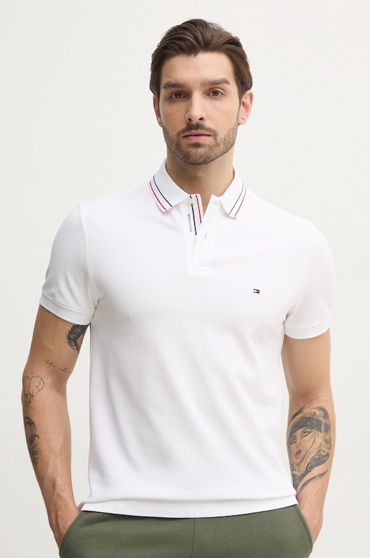 Tommy Hilfiger tricou polo regular alb MW0MW38459