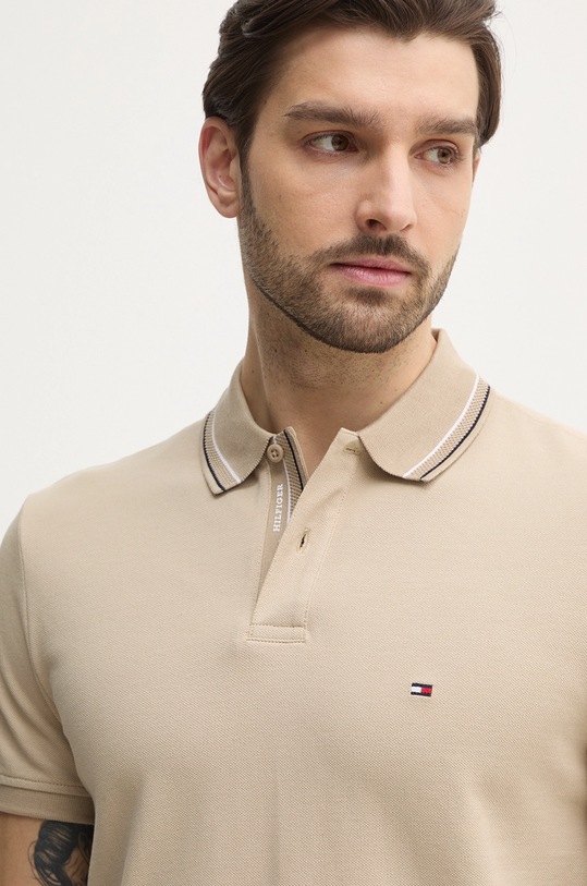 Polo majica Tommy Hilfiger bež MW0MW38459