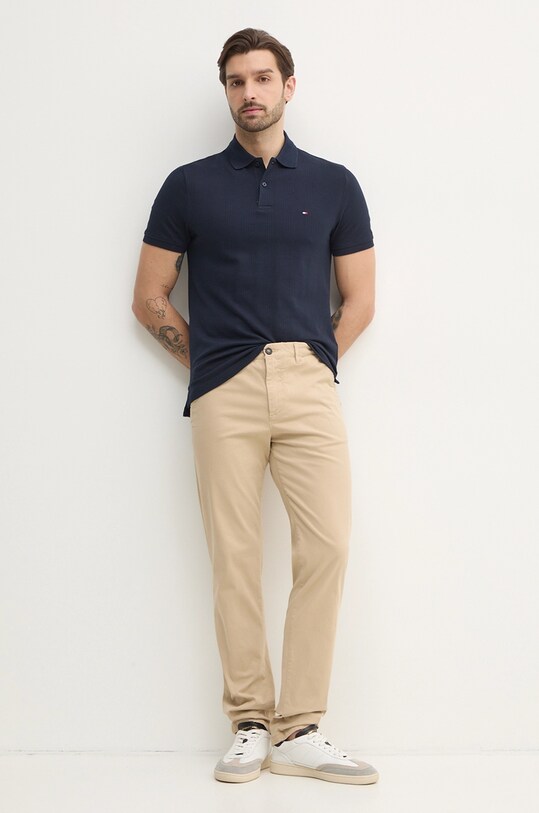 Tommy Hilfiger tricou polo MW0MW38951 bleumarin SS25