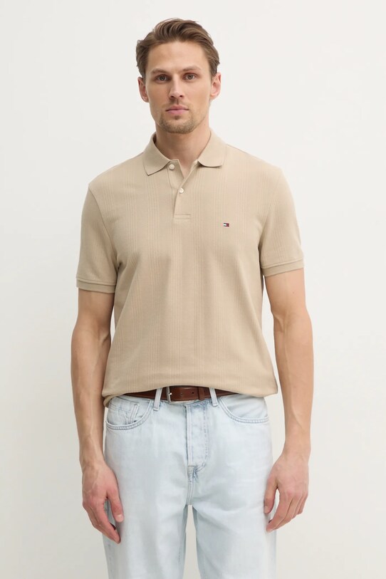 Tommy Hilfiger tricou polo regular bej MW0MW38951