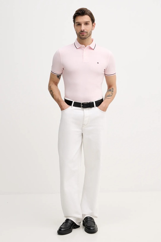 Tommy Hilfiger polo MW0MW39993 różowy AW25