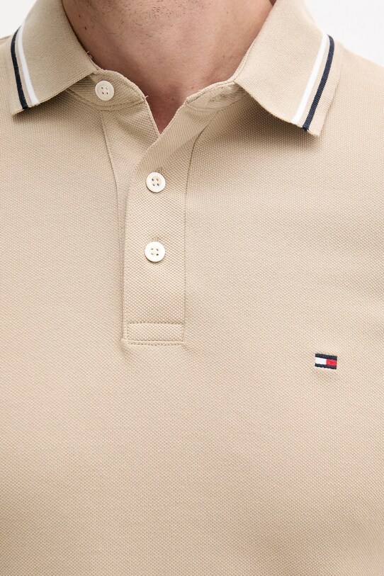 Polo tričko Tommy Hilfiger béžová MW0MW39993