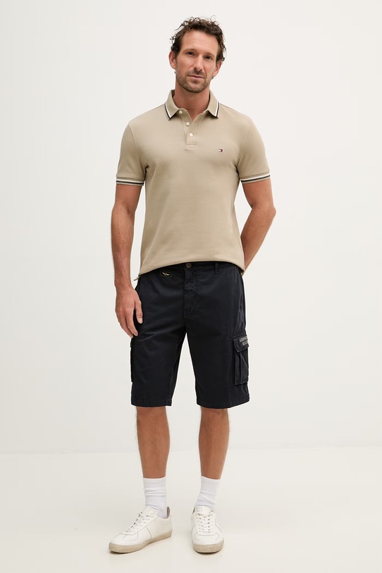 Tommy Hilfiger t-shirt męski bawełniany MW0MW39993 zielony SS26