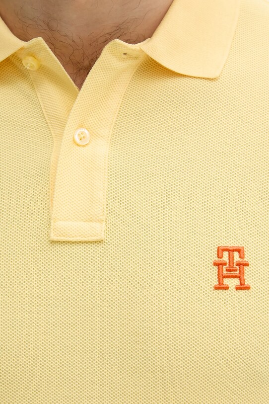 Bombažen polo Tommy Hilfiger rumena MW0MW33167