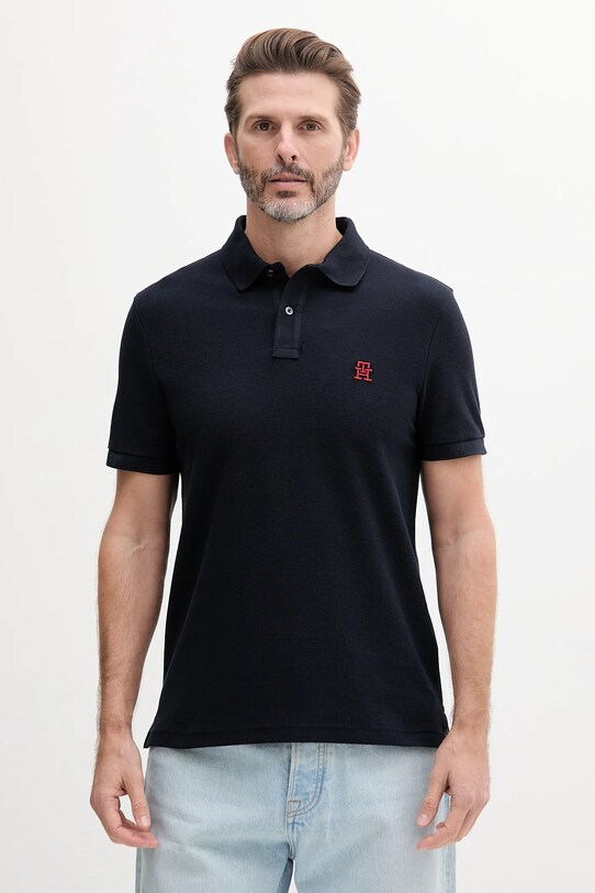 Tommy Hilfiger polo de bumbac regular bleumarin MW0MW33167