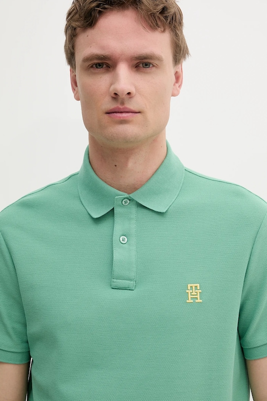 Ρούχα Βαμβακερό μπλουζάκι πόλο Tommy Hilfiger MW0MW33167 πράσινο
