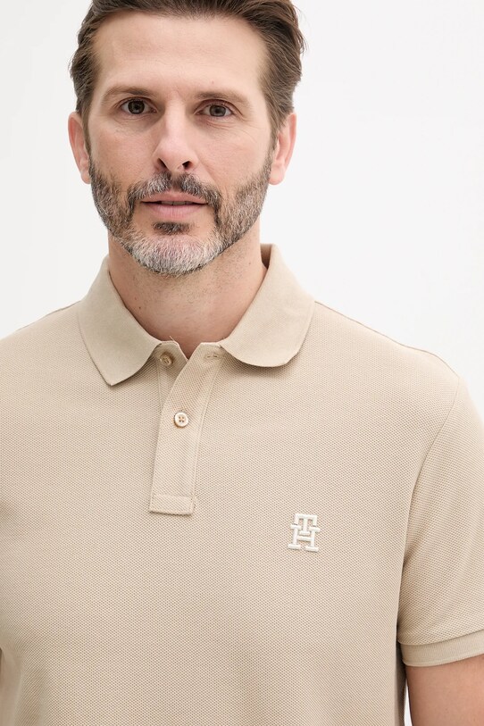 Odzież Tommy Hilfiger polo bawełniane MW0MW33167 beżowy