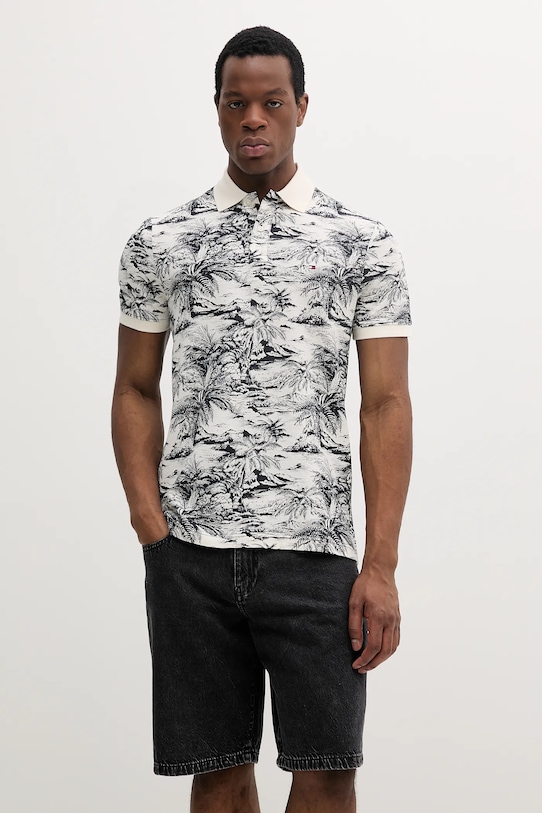 Tommy Hilfiger tricou polo din in regular bej MW0MW38475