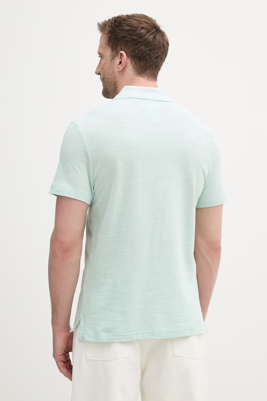 Ρούχα Tommy Hilfiger πόλο ανδρικό βαμβακερό MW0MW38482 τιρκουάζ