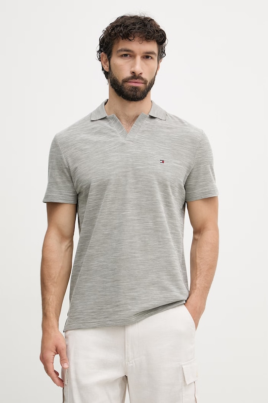 Tommy Hilfiger πόλο ανδρικό βαμβακερό πράσινο MW0MW38482