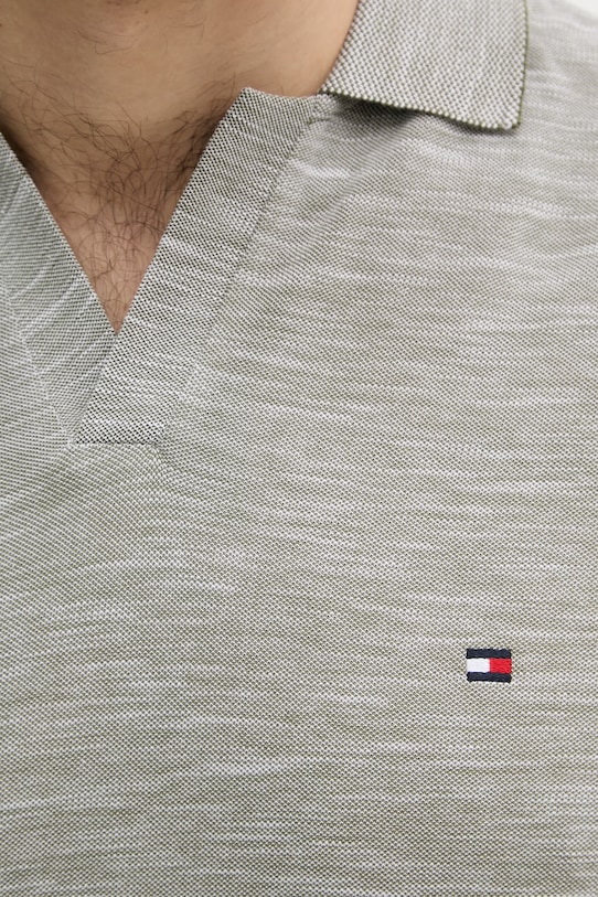 Tommy Hilfiger πόλο ανδρικό βαμβακερό MW0MW38482 πράσινο