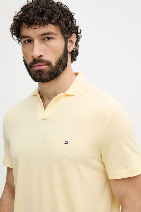Tommy Hilfiger πόλο ανδρικό βαμβακερό κίτρινο MW0MW38482