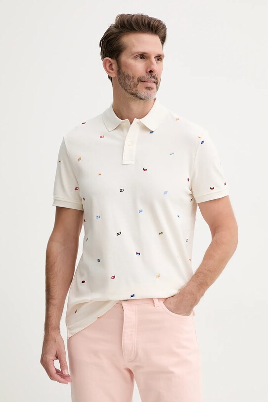 Tommy Hilfiger poló mintás bézs MW0MW39044