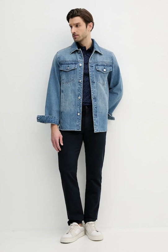 Tommy Hilfiger polo bawełniane MW0MW39218 granatowy SS25