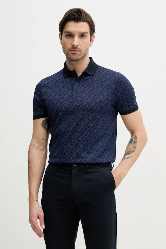 Tommy Hilfiger polo bawełniane granatowy MW0MW39218
