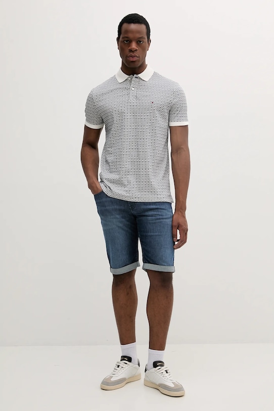 Bavlněné polo tričko Tommy Hilfiger MW0MW39234 námořnická modř SS25