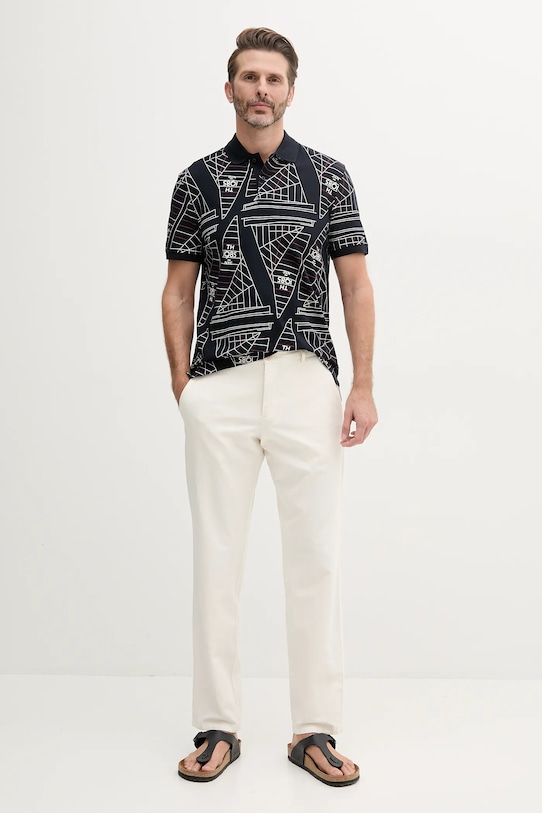 Хлопковое поло Tommy Hilfiger MW0MW39309 тёмно-синий SS25