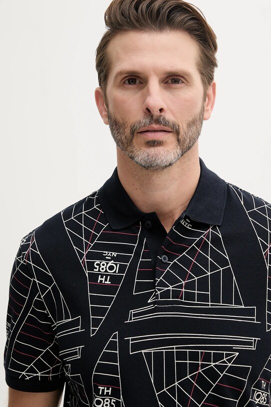 Bombažen polo Tommy Hilfiger mornarsko modra MW0MW39309