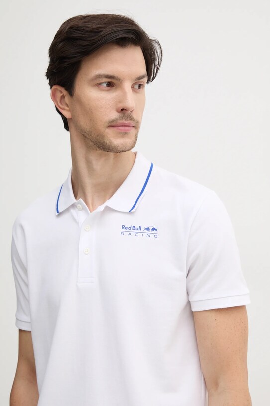 Red Bull Racing x Pepe Jeans tricou polo TIPPED LOGO POLO alb RM540013