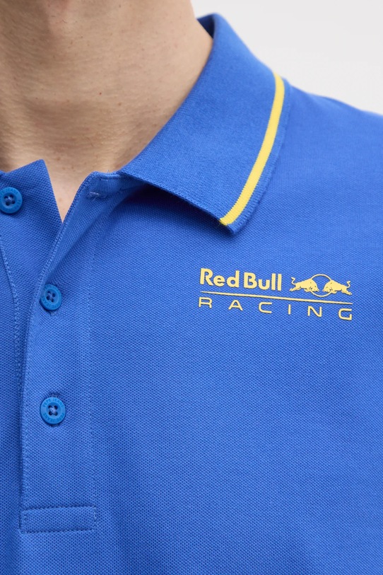 Red Bull Racing x Pepe Jeans tricou polo TIPPED LOGO POLO RM540013 albastru