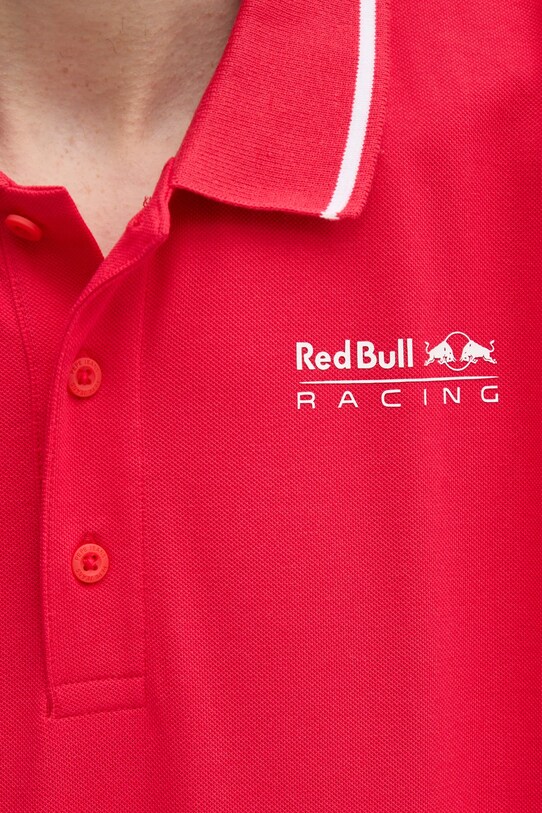 Red Bull Racing x Pepe Jeans tricou polo TIPPED LOGO POLO RM540013 rosu