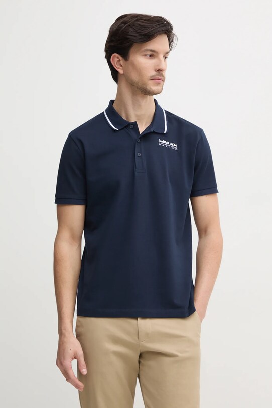 Πόλο Red Bull Racing x Pepe Jeans TIPPED LOGO POLO με ελαστάν σκούρο μπλε RM540013