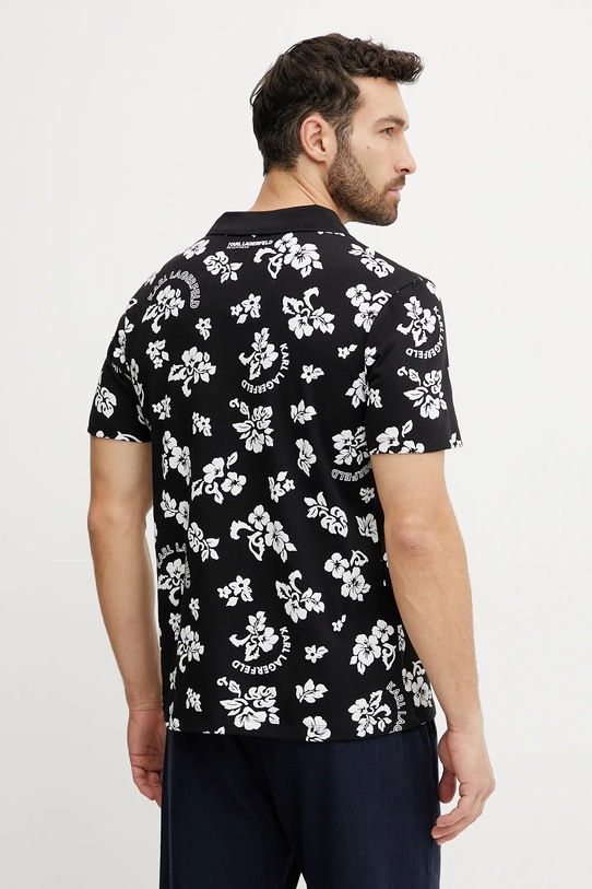 Îmbrăcăminte Karl Lagerfeld polo de bumbac A2M46036 negru