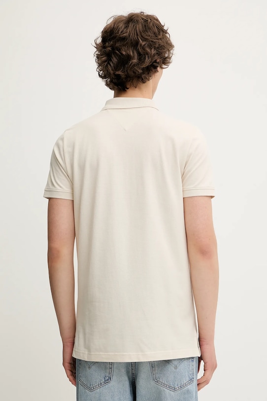 Βαμβακερό μπλουζάκι πόλο Tommy Jeans DM0DM20676 μπεζ NC25