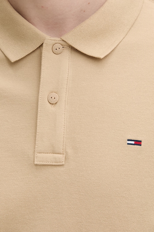 Tommy Jeans polo męskie bawełniane DM0DM20676 beżowy