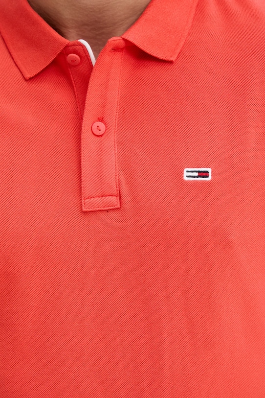 Tommy Jeans polo de bumbac DM0DM20676 portocaliu