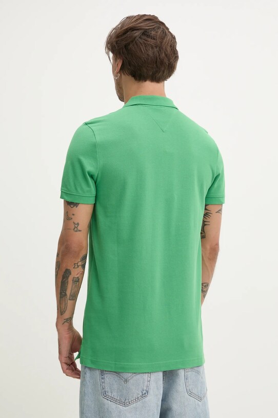 Odzież Tommy Jeans polo bawełniane DM0DM20676 zielony